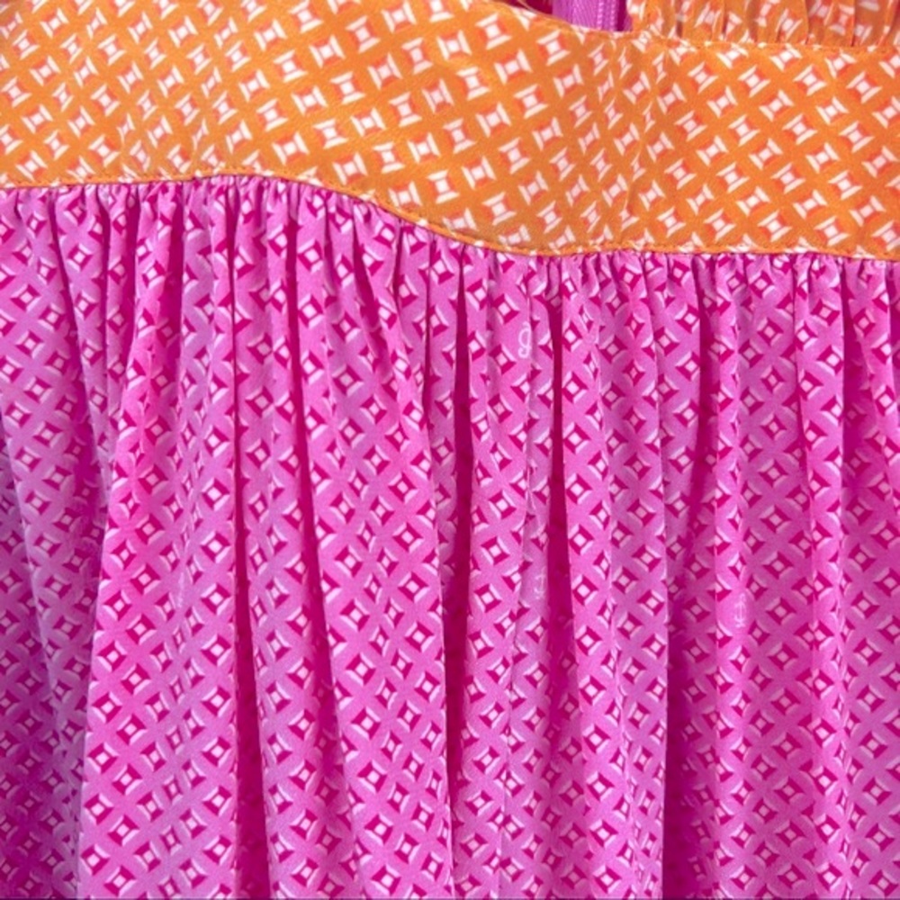 Juicy Couture Print Orang and Pink Sweetheart Dress Size 2 - Picture 5 of 8